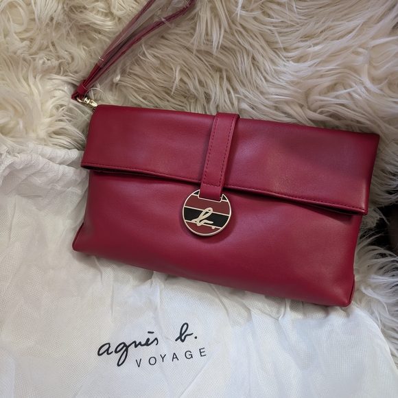 Agnès b PARIS; NWT & dust bag; very pretty maroon/red